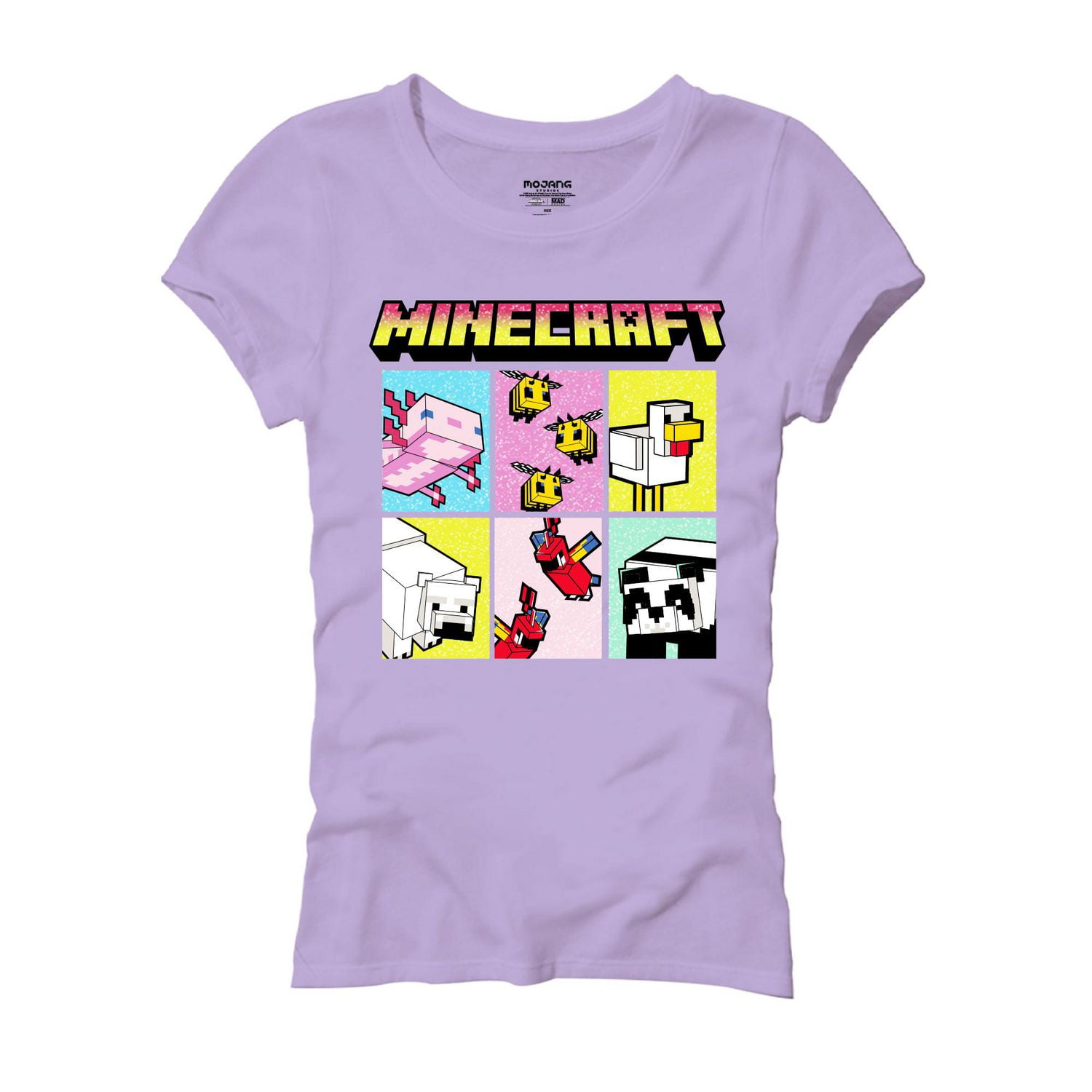 Girls Minecraft Animal Block Short Sleeve T-Shirt