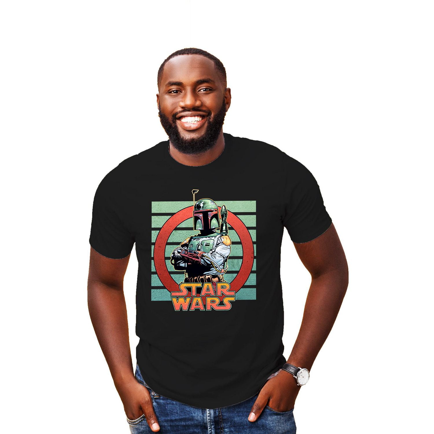 Men's Star Wars Boba Arms Crossed Short Sleeve T-Shirt