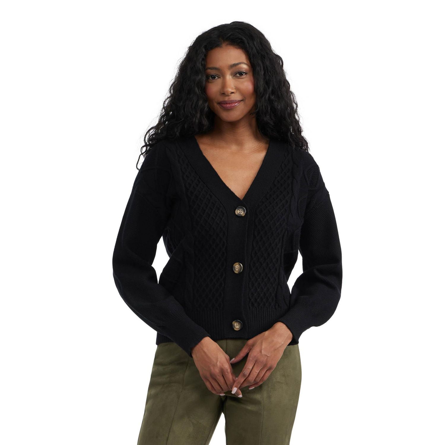 Cable knit womens cardigan best sale