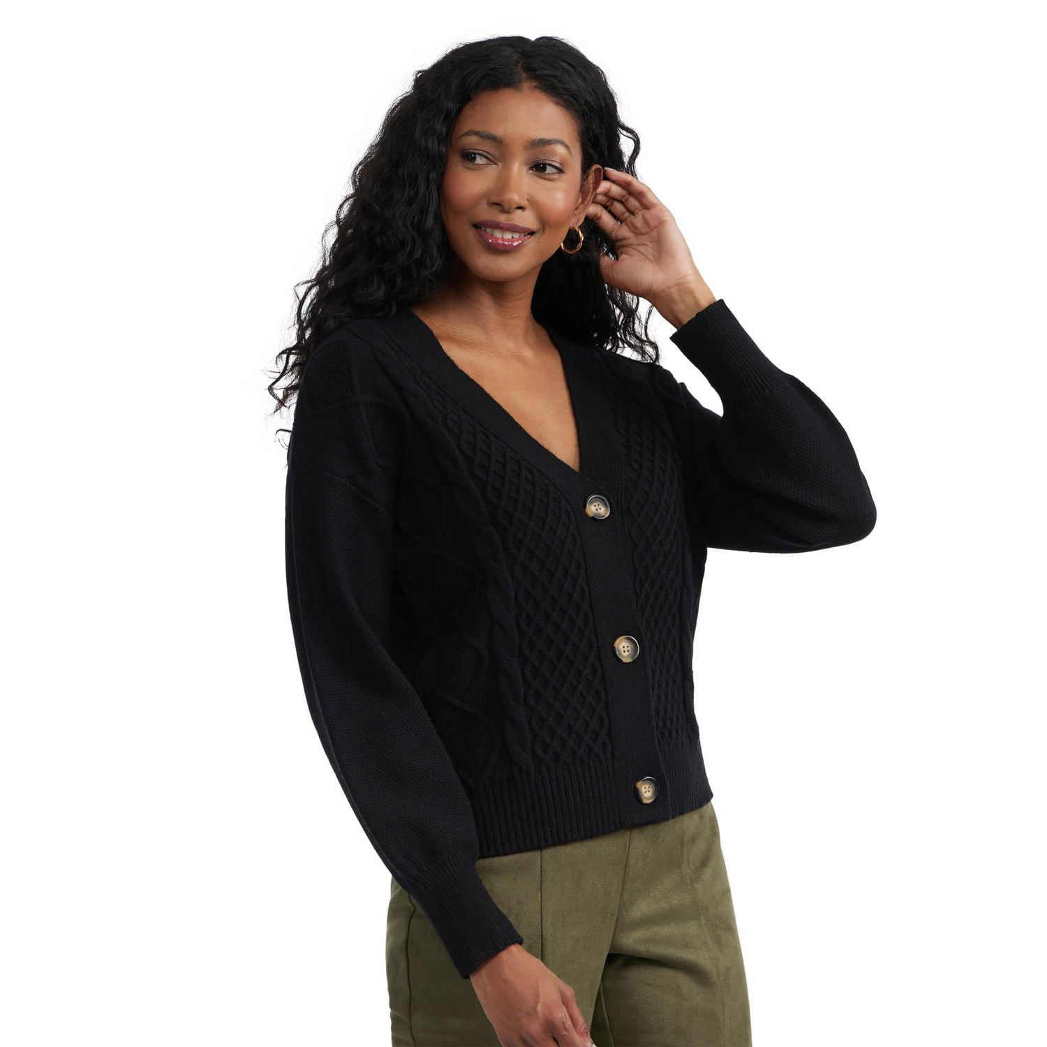 Knit cardigan with buttons store