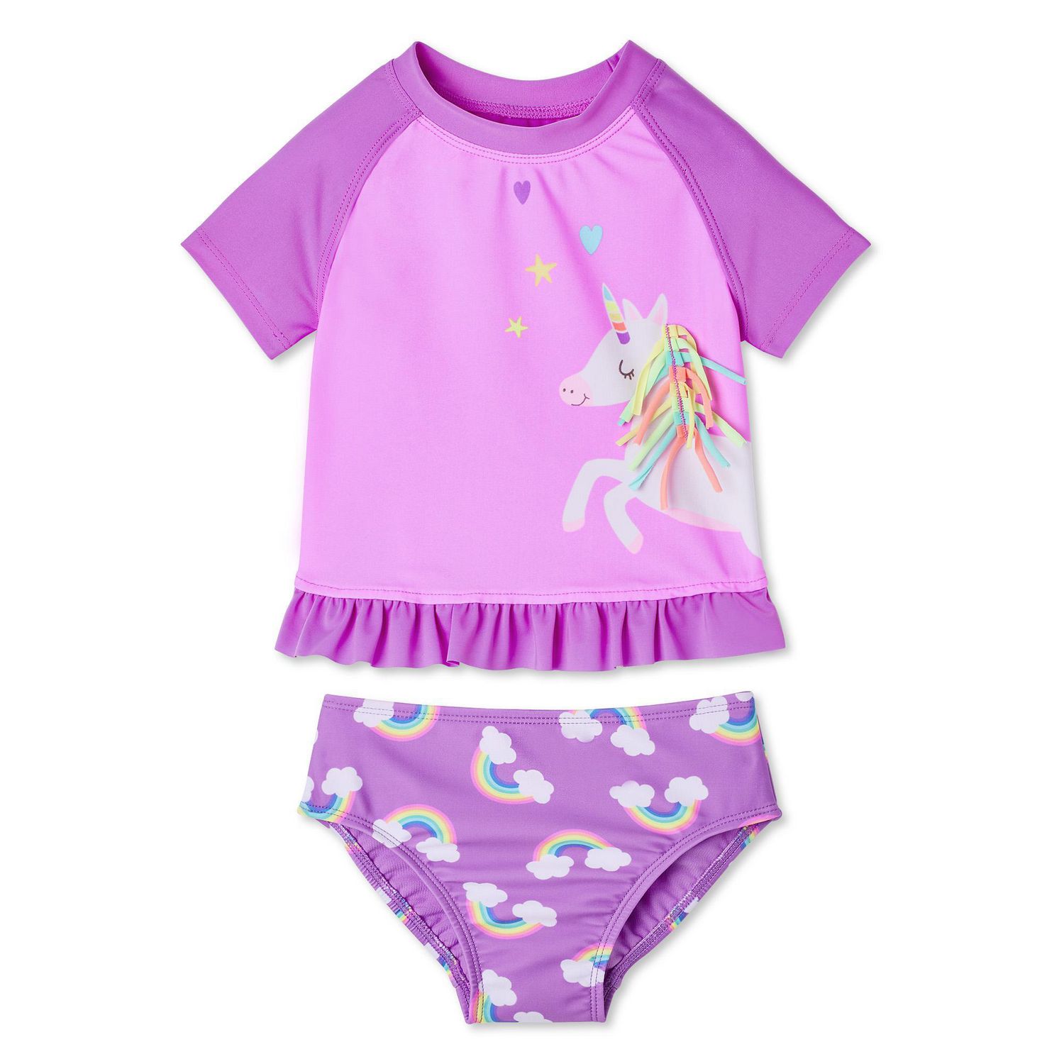 Toddler Girls' Ruffle Rash Guard Set Walmart Canada