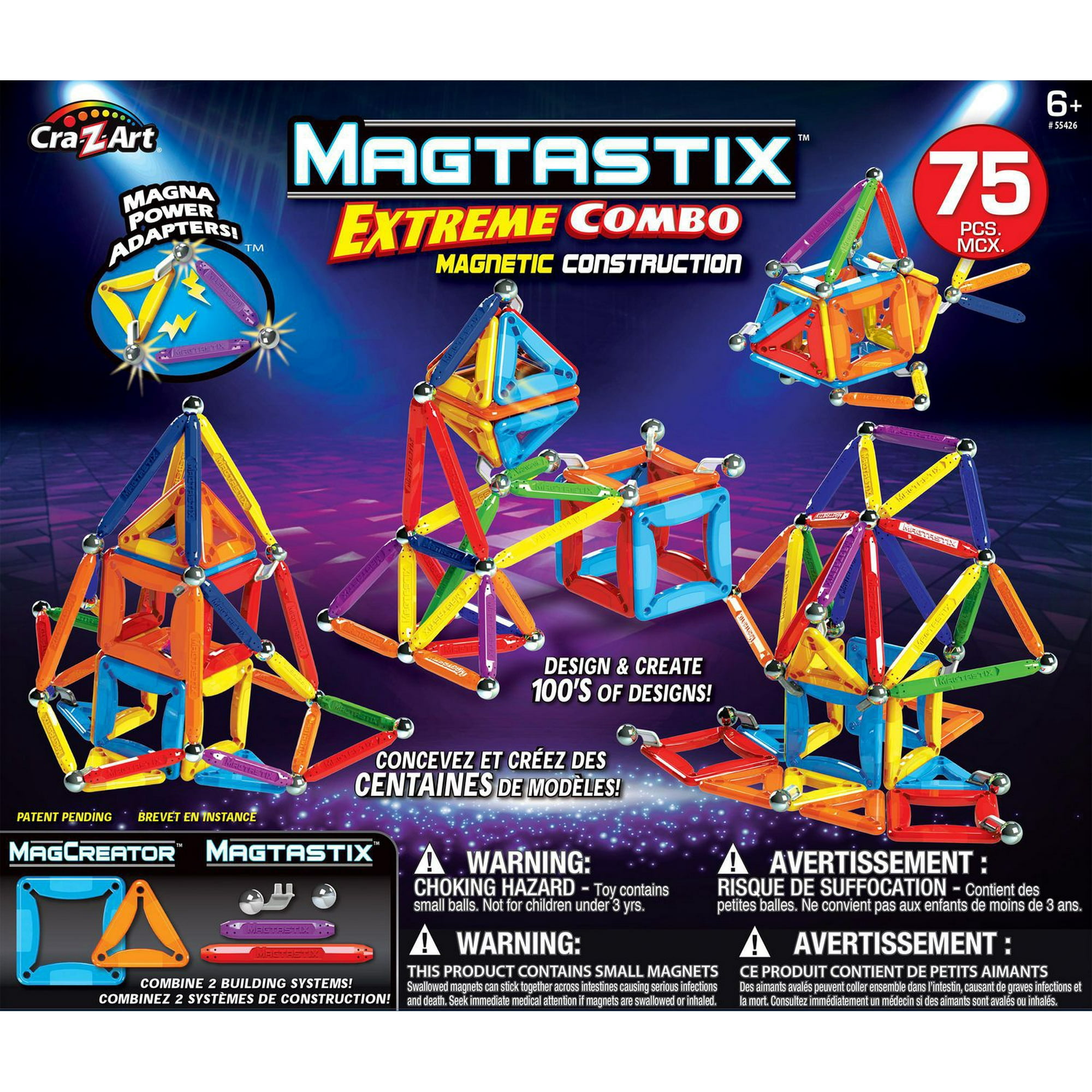 Cra-Z-Art Magtastix Extreme 75 piece Magnetic Construction