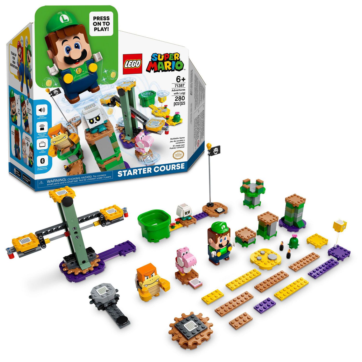 LEGO Super Mario Adventures with Luigi Starter Course 71387 Toy Building  Kit (280 Pieces), Includes 280 Pieces, Ages 6+
