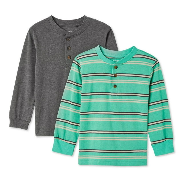 Lot de 2 t-shirts à col henley George pour petits garçons