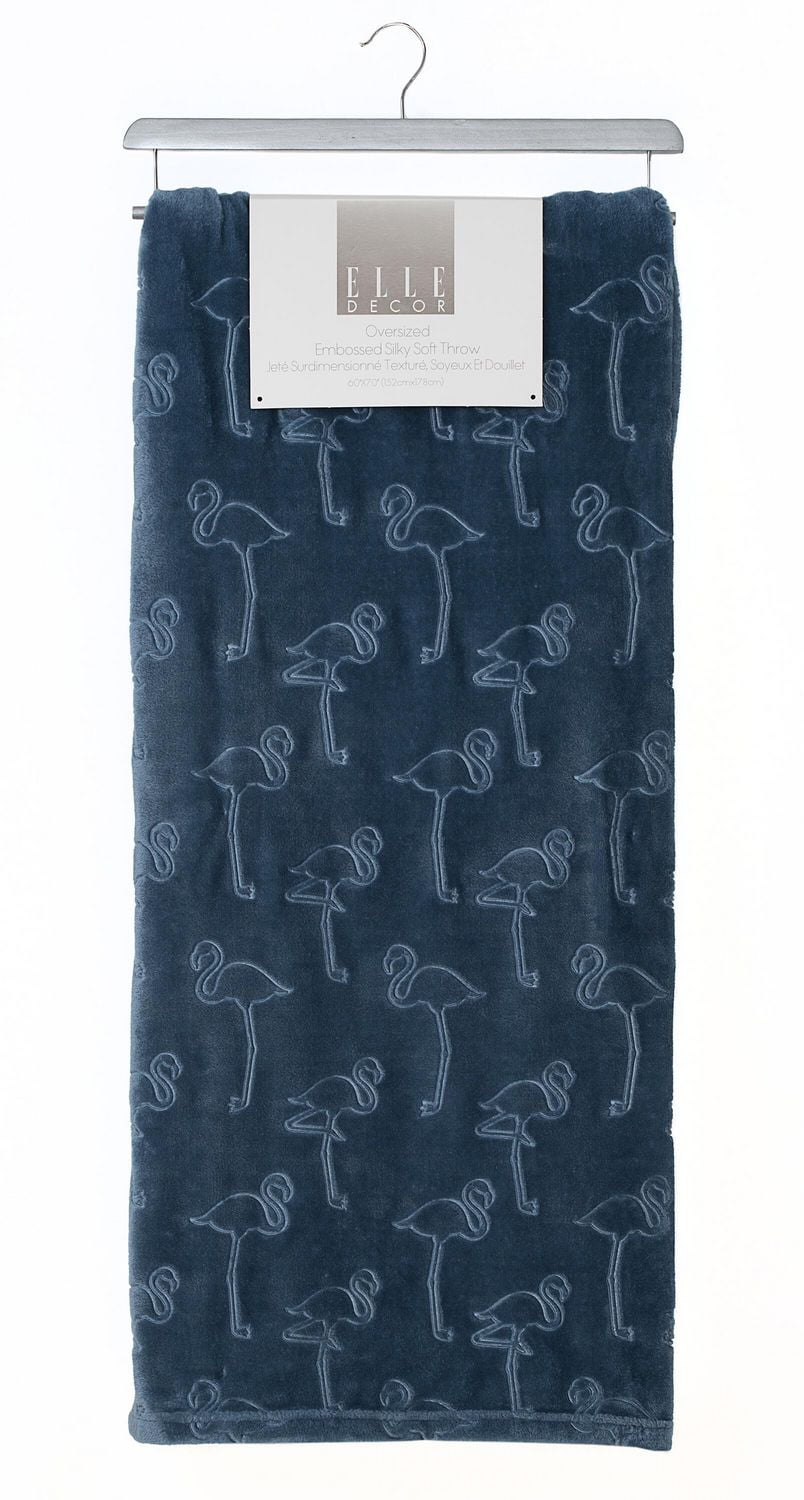 Elle decor embossed silky soft blanket outlet