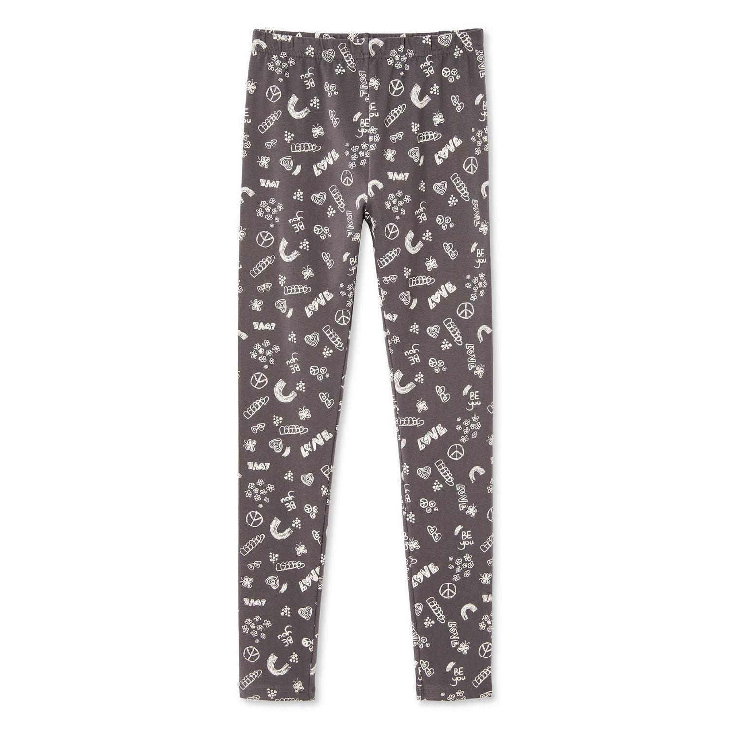 Pantalon en twill avec imprimé fleuri pour bébé fille Gris