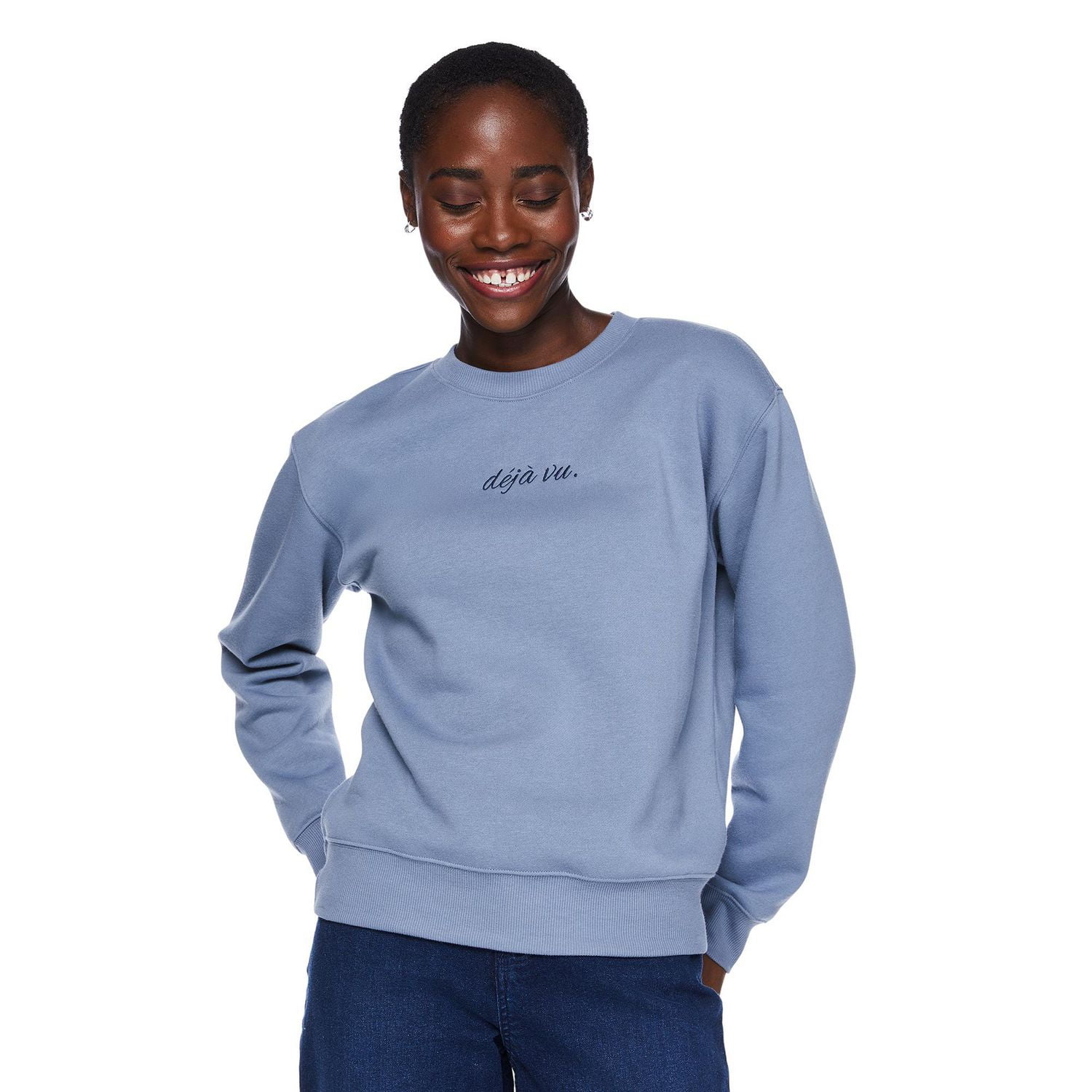 Pull ras du cou oversize en velours pour femme sable XS