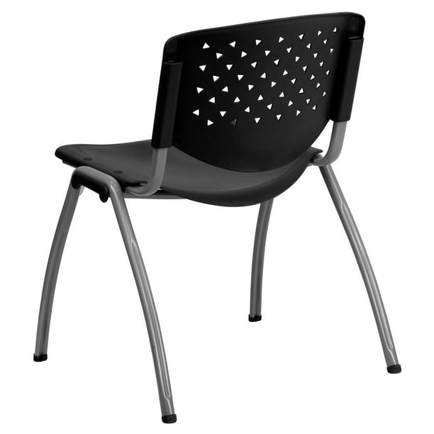 Chaise en plastique empilable, noir