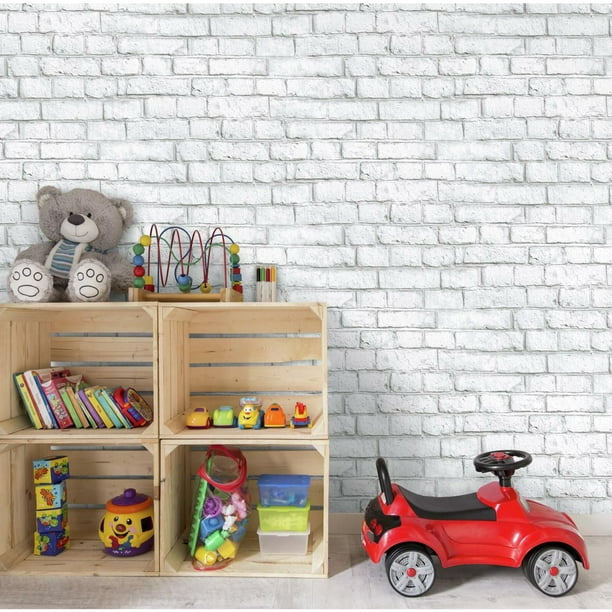 ROOMMATES WHITE BRICK PEEL & STICK WALLPAPER, WHITE BRICK WALPAPER Walmart.ca