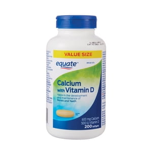 Equate Calcium avec vitamine D, taille de la valeur