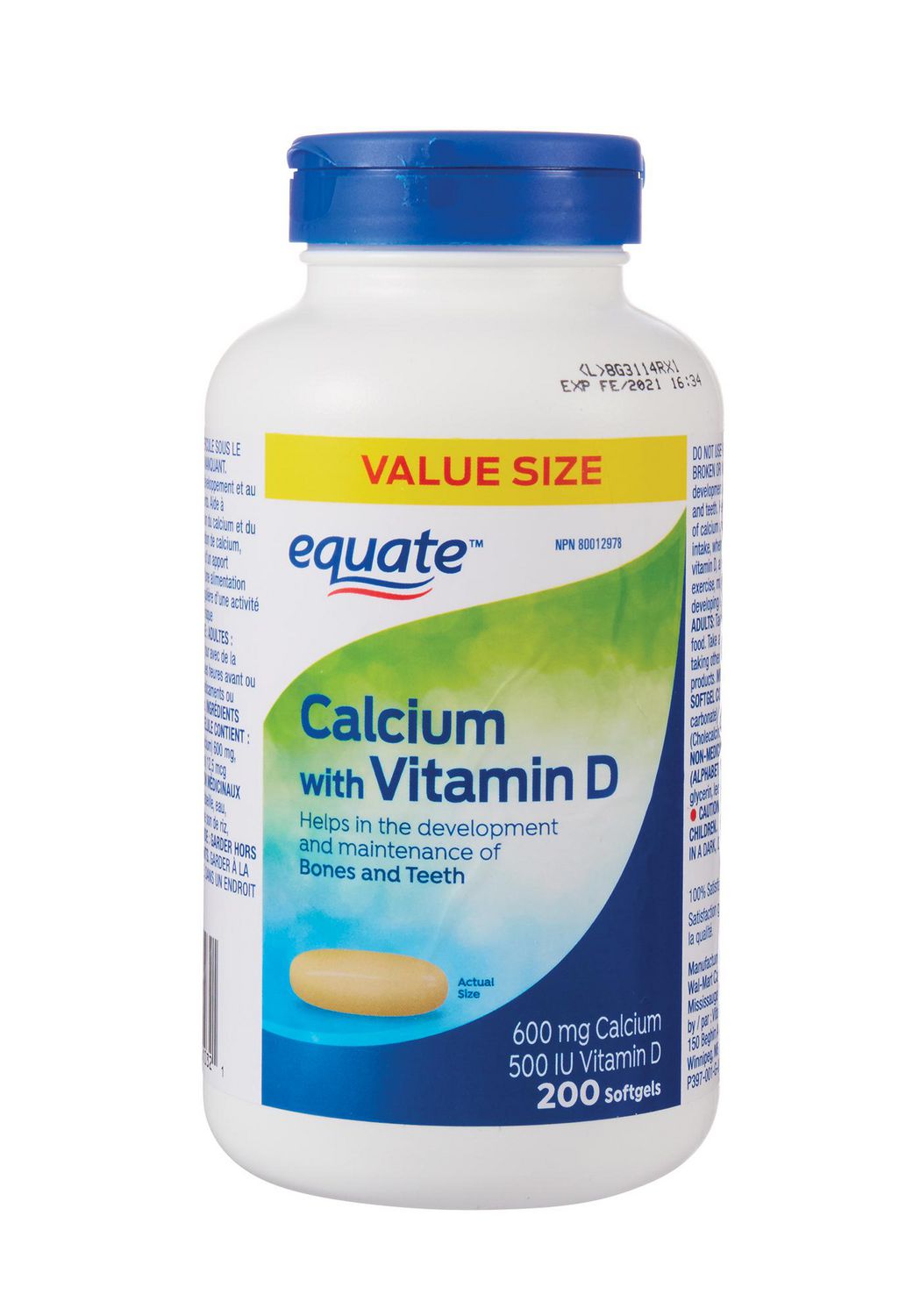 Equate Calcium with Vitamin D, Value Size