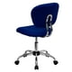 Chaise de travail pivotante rembourrée en maille bleue à dossier mi-hauteur avec base chromée – image 8 sur 9