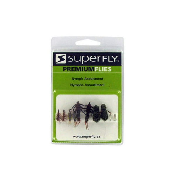 Assortiment de mouches nymphes de SuperFly 10 pièces, idéale pour la truite, l'achigan, le saumon et autres