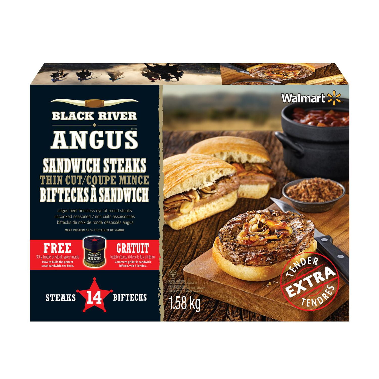 Black River Angus Thin Cut Sandwich Steaks Walmart Canada