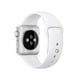 Montre Apple Watch Sport à boîtier de 38 mm en aluminium de couleur argent avec bracelet sport en blanc – image 2 sur 3