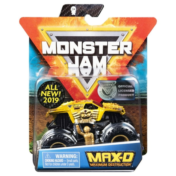 Monster Jam, Monster truck authentique Max D en métal moulé à l'échelle 1:64, série Arena Favorites