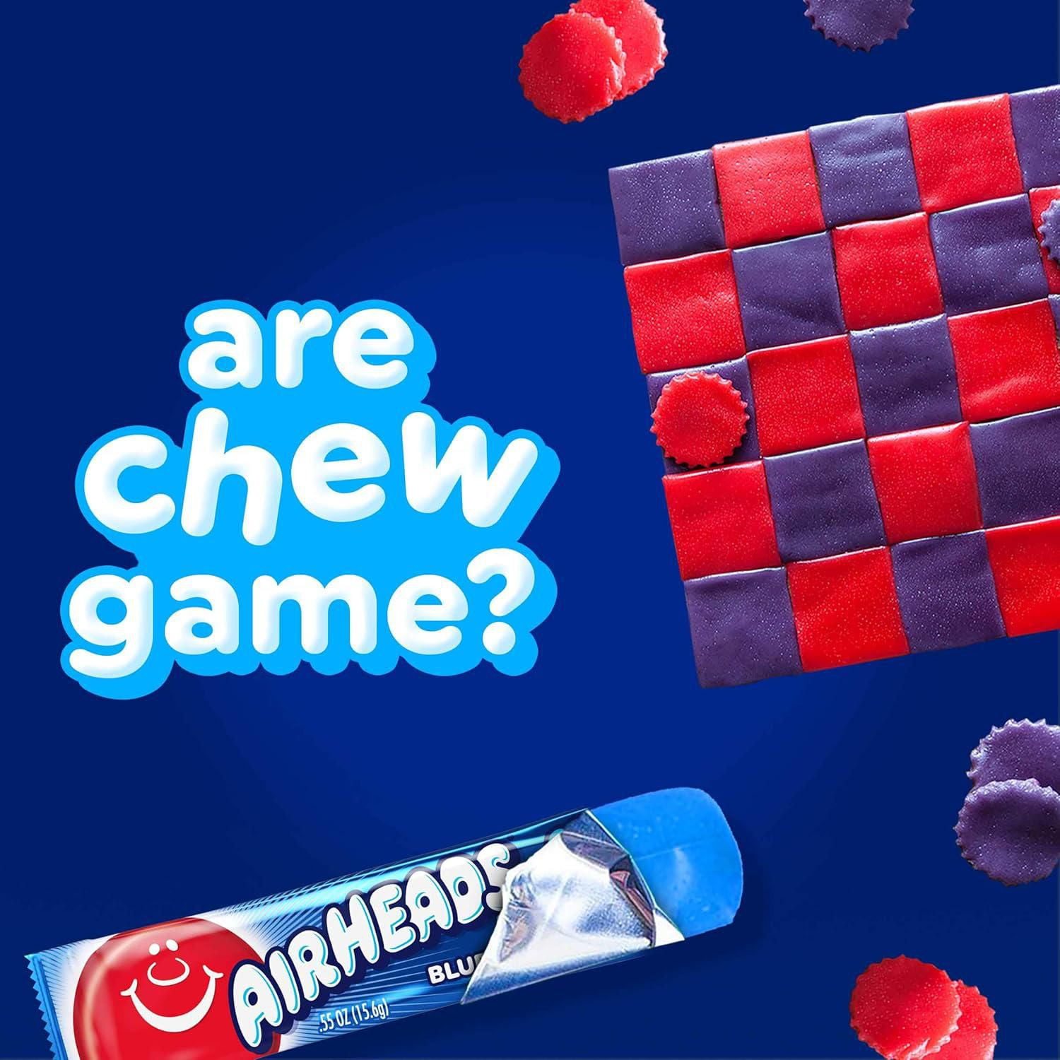 Airheads Singles, Blue Raspberry Candy, Individually Wrapped, 15.6g, Airheads Blue Raspberry —chewy, bold, and fun!