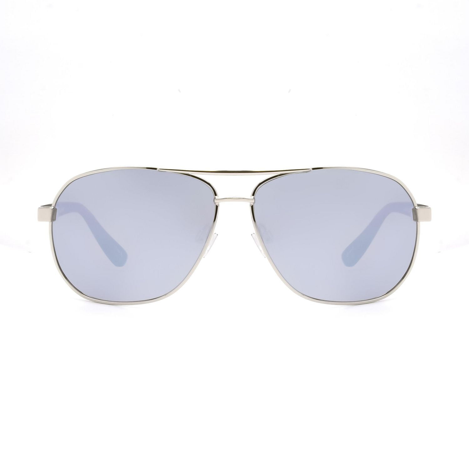 George Mens Black and Silver Aviator Sunglasses