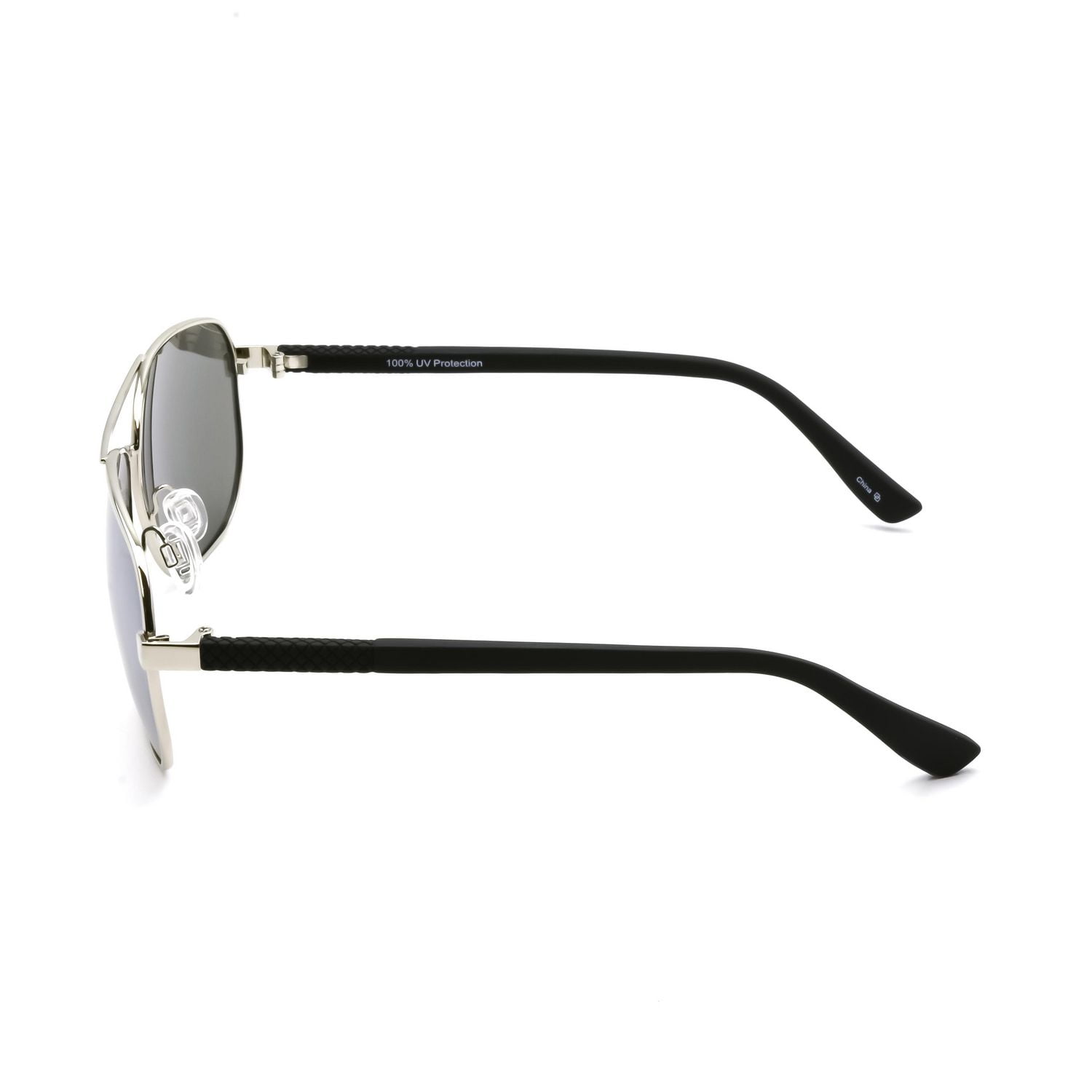 George Mens Black and Silver Aviator Sunglasses