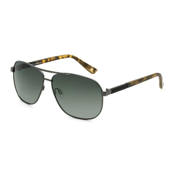 George Mens Gunmetal and Tortoise Aviator Sunglasses