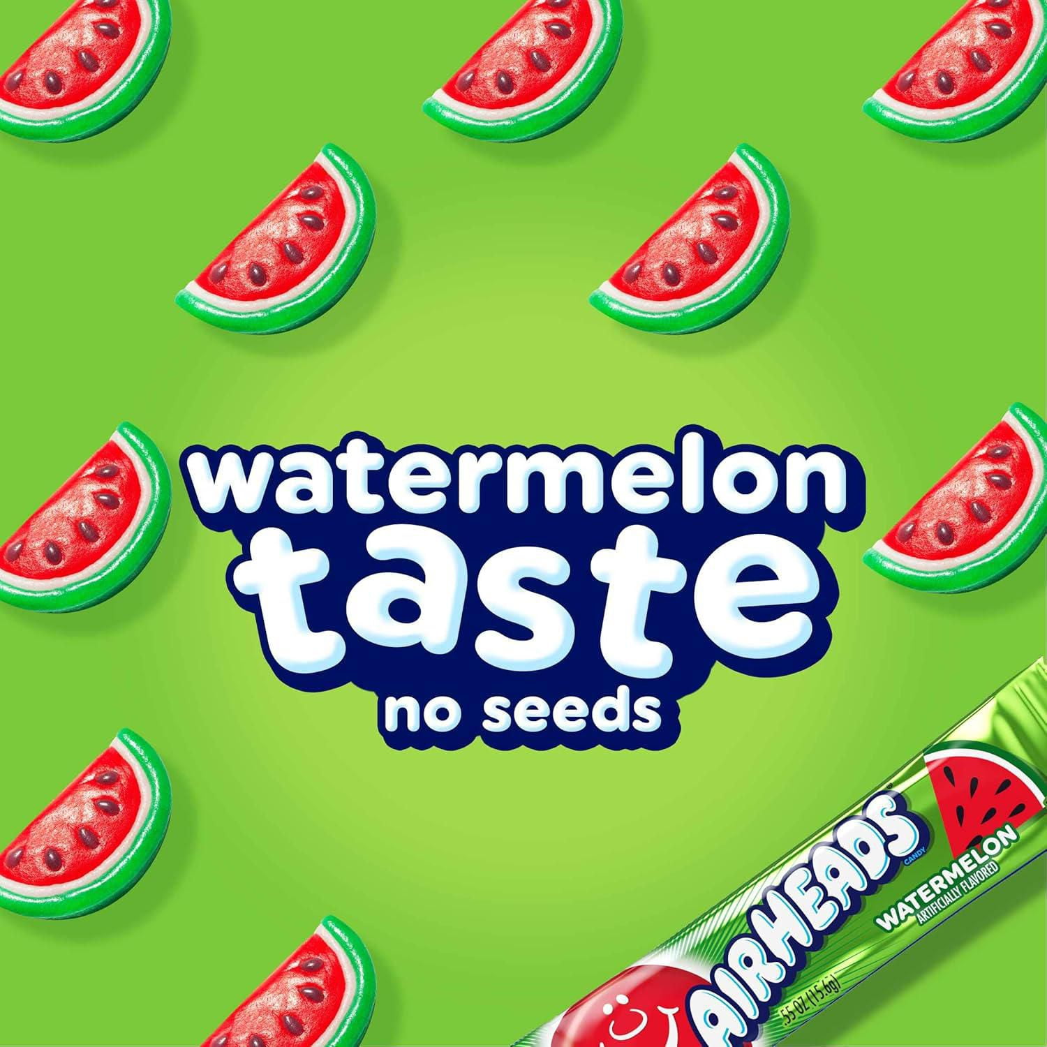Barres Airheads, melon d’eau, emballées individuellement, 15,6g Airheads Melon d’eau—moelleuse, fruitée, osée!
