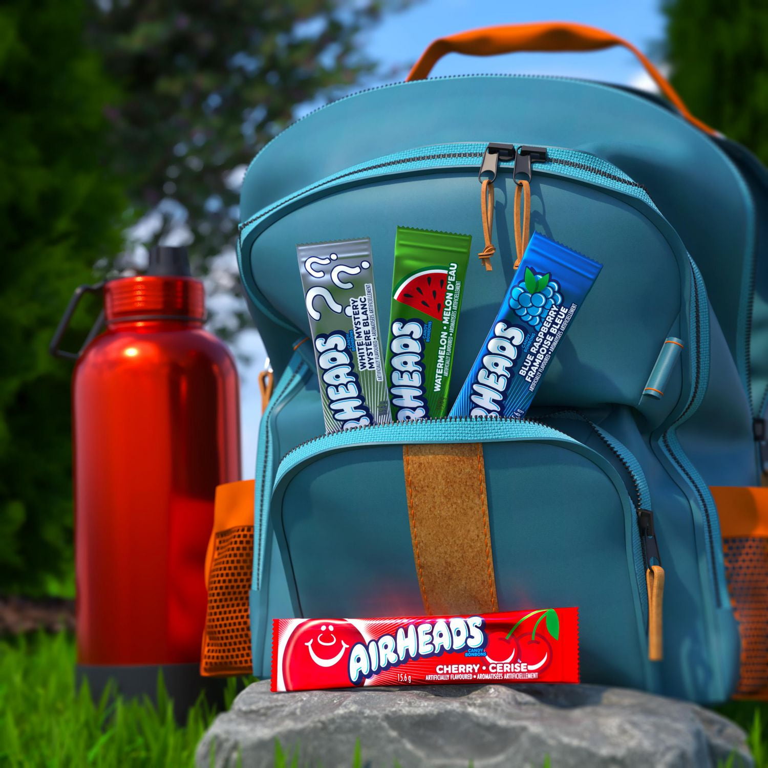 Barres Airheads, melon d’eau, emballées individuellement, 15,6g Airheads Melon d’eau—moelleuse, fruitée, osée!