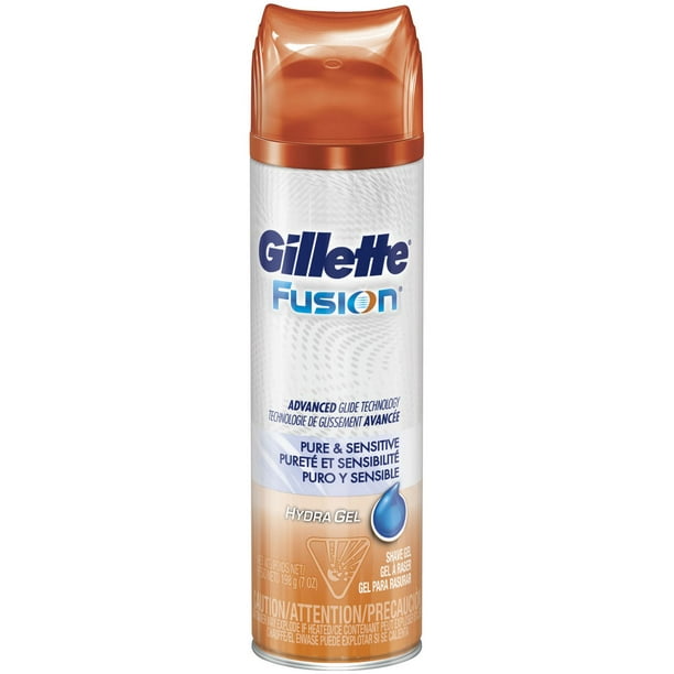Gillette Fusion Gel à raser Hydra Gel pour hommes, pure et sensible