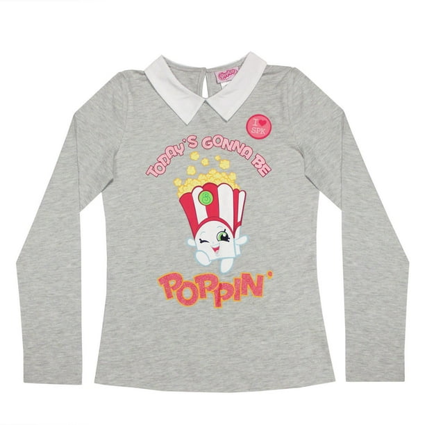 Haut à manches long col chemise Poppin-Shopkins pour filles