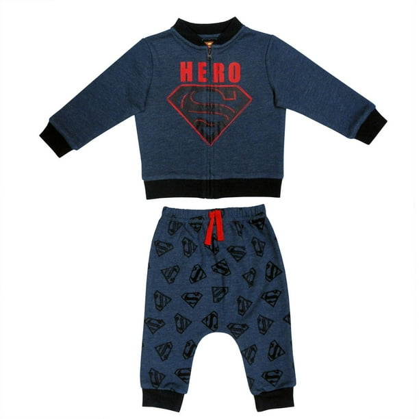 Ensemble 2 morceaux veste aviateur et pantalon Superman pour bébés garçons