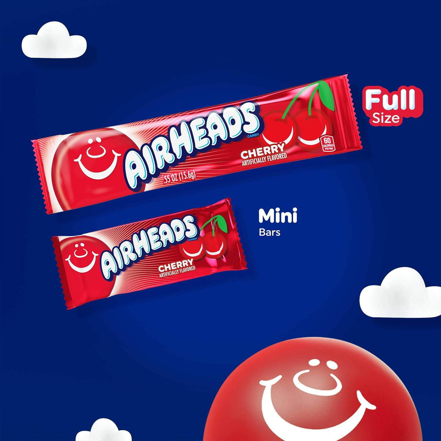 Barres Airheads, cerise, emballées individuellement, 15,6g Barre moelleuse à la cerise : saveur fruitée osée!