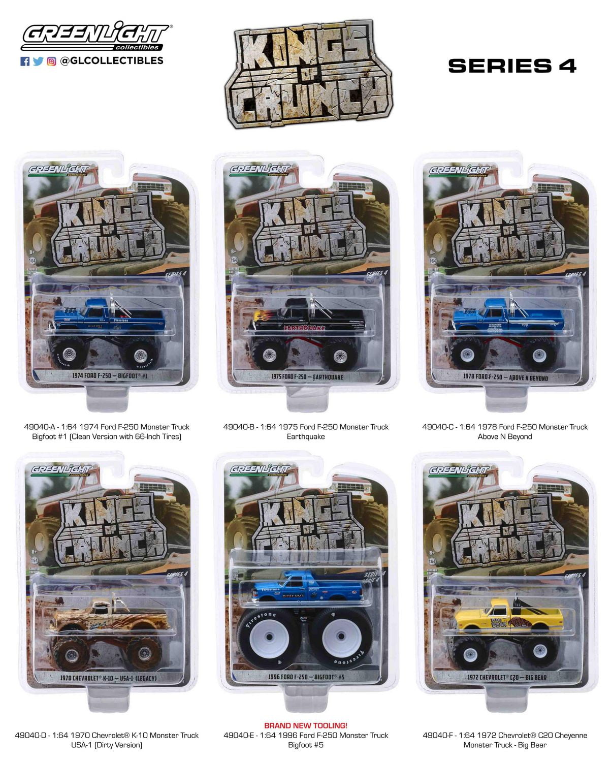 GREENLIGHT KINGS OF CRUNCH 3台セット GreenLight 1:64 Kings of Crunch Die-Cast Trucks Series 4 - Walmart.ca