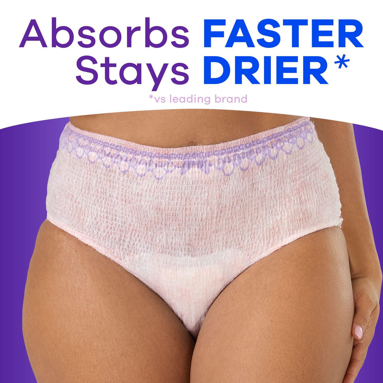 Always Discreet Adult Incontinence Underwear for Women and Postpartum Underwear, L, Up to 100% Bladder Leak Protection