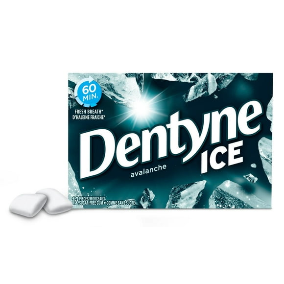 Dentyne Ice, Gomme sans sucre Avalanche, 12 Morceaux Dentyne Ice Avalanche haleine fraîche sur le pouce
