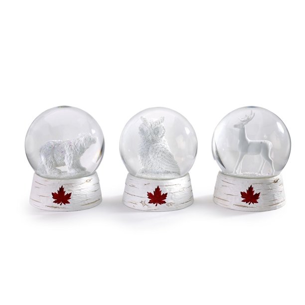 Canadiana Boules de neige à motifs d'animaux, 3 styles