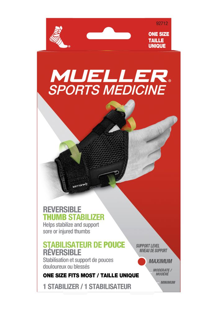 Stabilisateur de pouce réversible Mueller, noir, taille unique