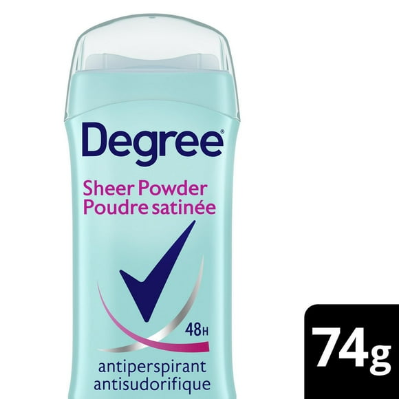 Antisudorifique en Bâton pour Femmes Degree Poudre Satinée Protection Contre la Transpiration et les Odeurs 48 Heures 74g