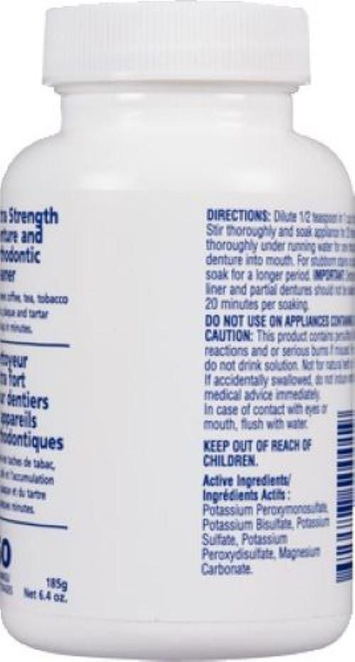 Denture Brite® Denture And Orthodontic Cleaner, EXTRA STRENGTH 60S 185G