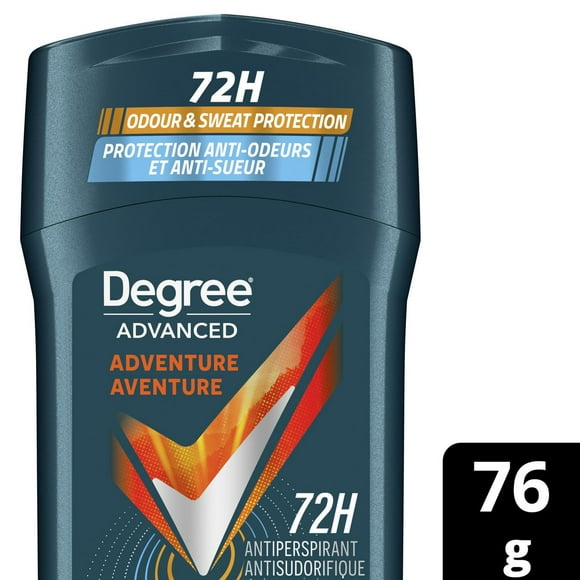 Degree Men Advanced Antisudorifique en Bâton pour 72 h de protection anti-sueur et anti-odeurs Aventure désodorisant avec technologie motionsense 76g