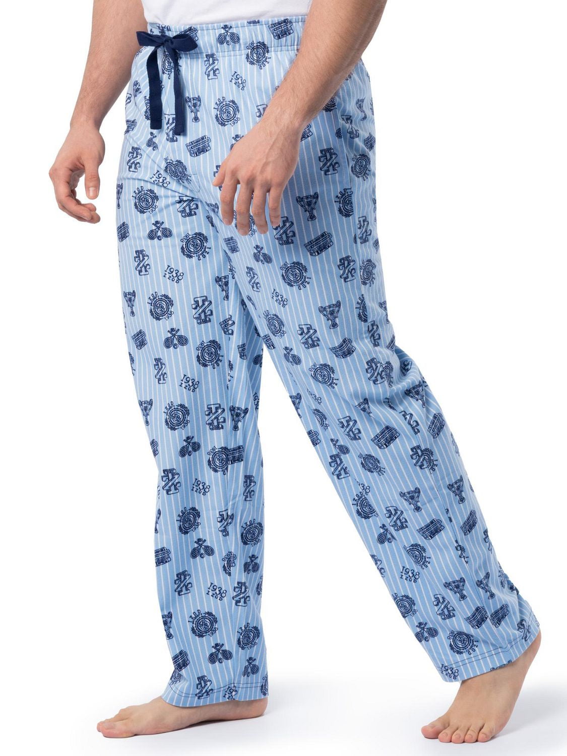 IZOD Men's Flannel Fleece Sleep Pant, light blue logo, Sizes S, M, L and XL