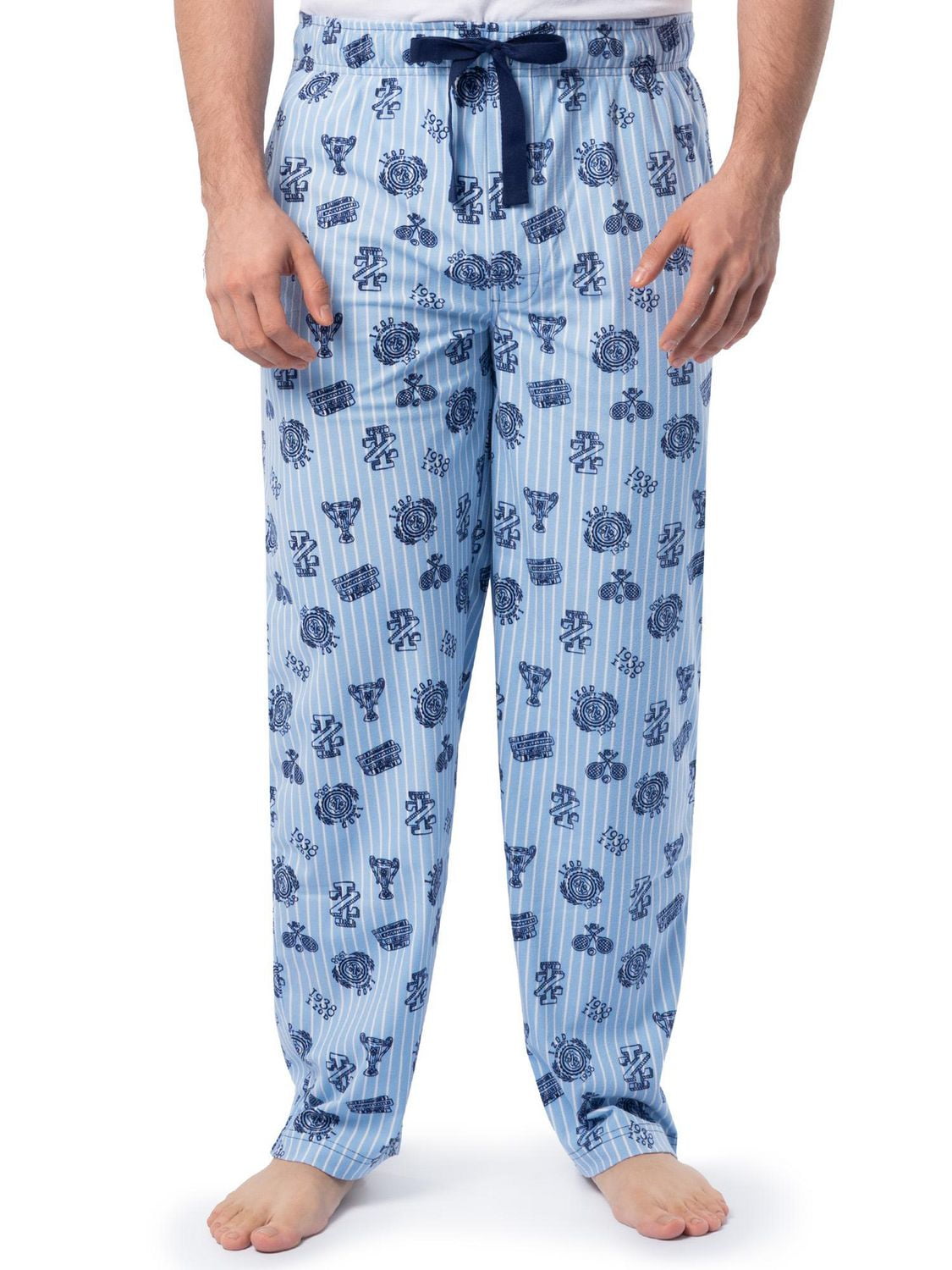 IZOD Men's Flannel Fleece Sleep Pant, light blue logo, Sizes S, M, L and XL