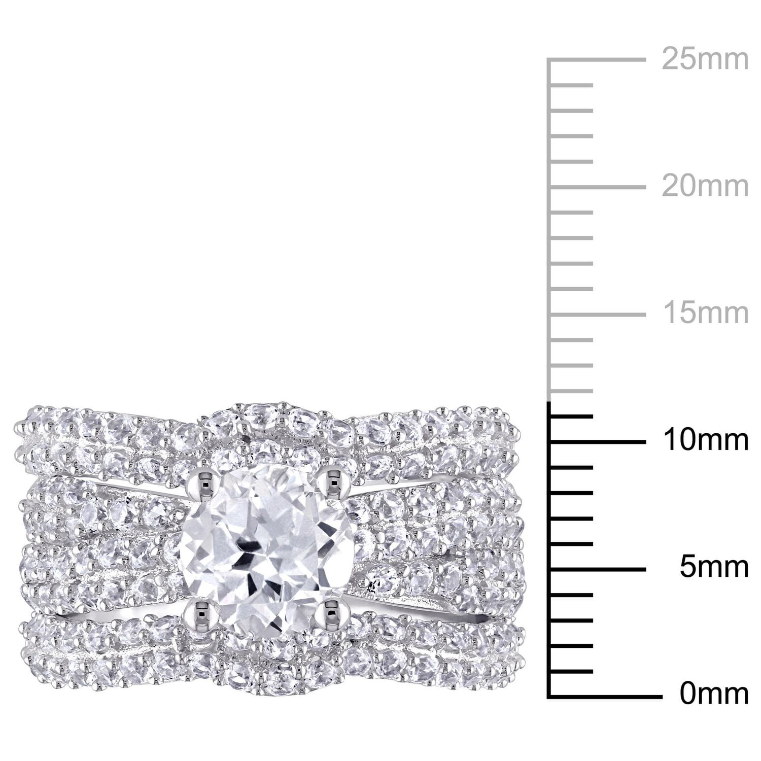 Miabella 4.21 Ct Created White Sapphire Sterling Silver Bridal Set