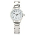 thumbnail image 1 of Women’s Silver-Tone Quartz Watch with White Dial and Metal Link Bracelet, 1 of 2