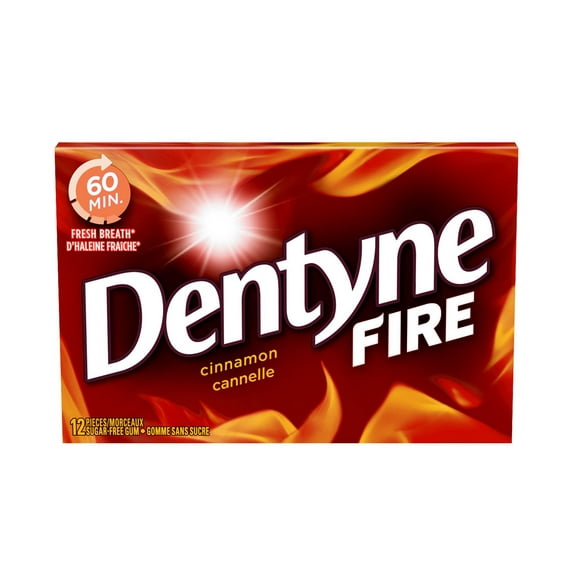 Dentyne Fire, Gomme sans sucre à la cannelle - 12 Morceaux Gomme à la Cannelle, haleine fraîche 60 minutes
