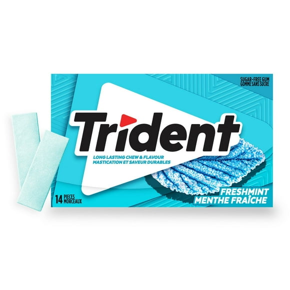 Trident, Paquet de gomme sans sucre Menthe fraîche, 14 Morceaux Trident Gomme menthe fraîche: haleine fraîche