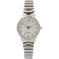 thumbnail image 1 of Women’s Silver-Tone Quartz Watch with Crystal Bezel and Textured Dial, 1 of 2