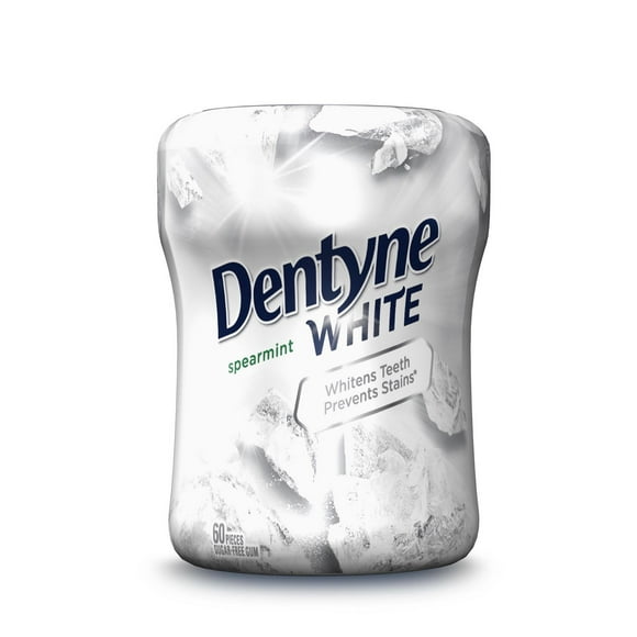 Dentyne White, Gomme sans sucre à la menthe verte - 60 Morceaux Gomme Dentyne White 60 mcx pour sourire brillant