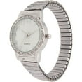 thumbnail image 2 of Women’s Silver-Tone Quartz Watch with Crystal Bezel and Textured Dial, 2 of 2