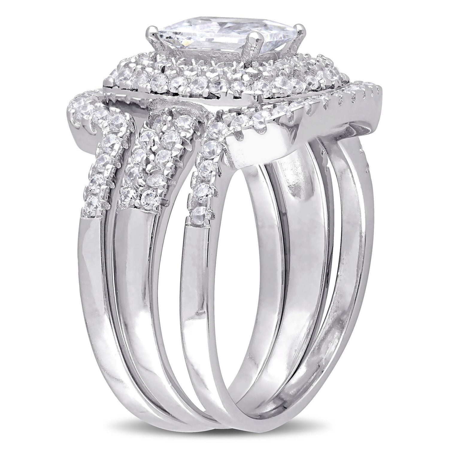 Miabella 4.12 ct Cubic zirconia Sterling Silver Bridal Set