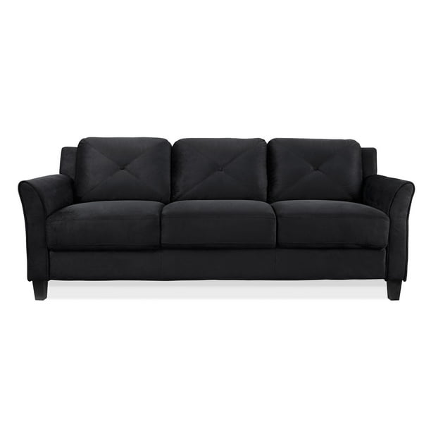 Lifestyle Solutions Taryn Black 3 Seat Ready to Assemble Sofa