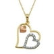 Sterling Silver Tri-Tone Triple Heart Pendant with Diamond Accent - image 1 of 1